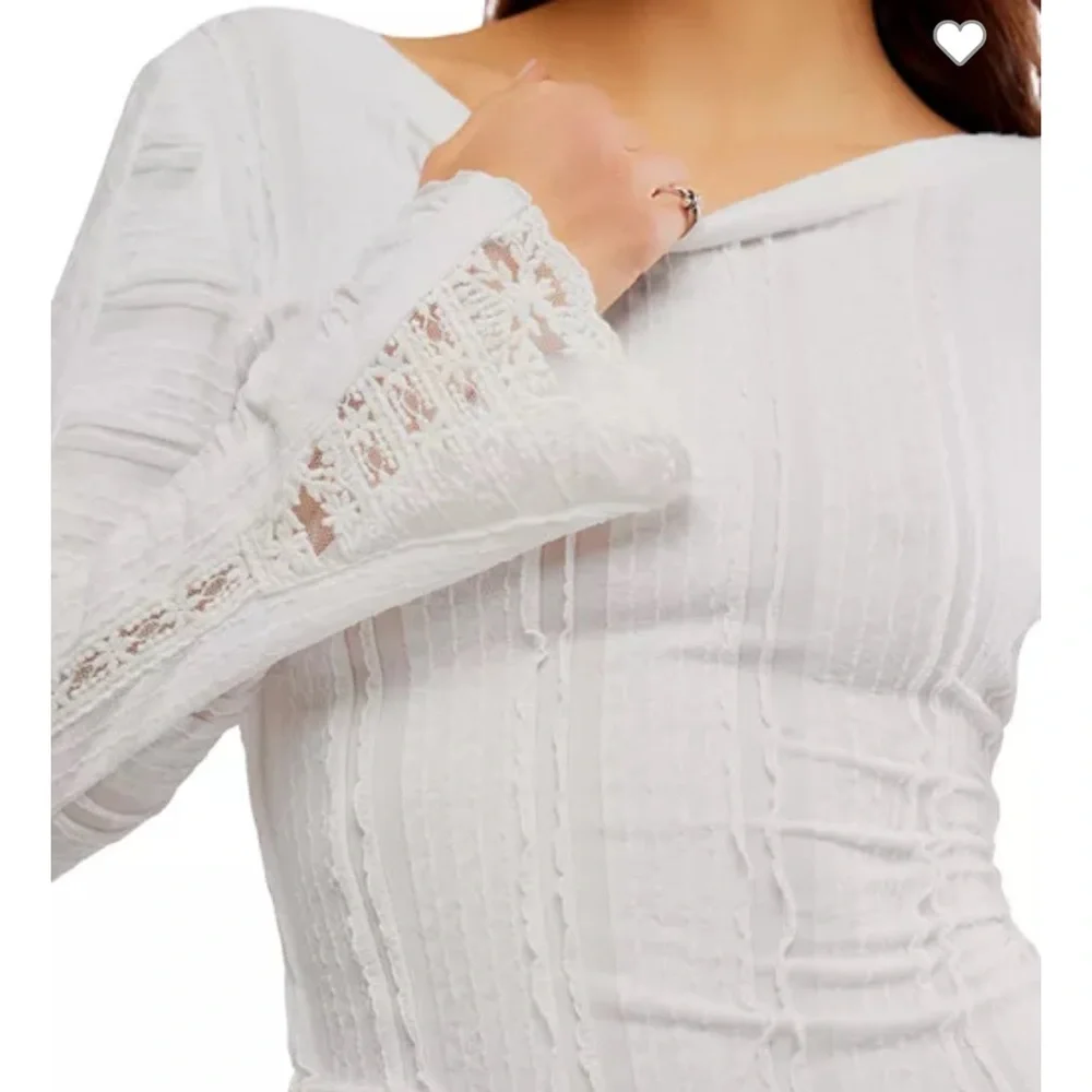 Free People Rocky Reversible Tee White Size S